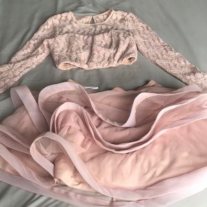 2 piece pink dress